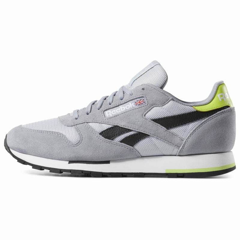 Tenisi Reebok Classic Leather Barbati Gri/Negrii Romania KB8741WM
